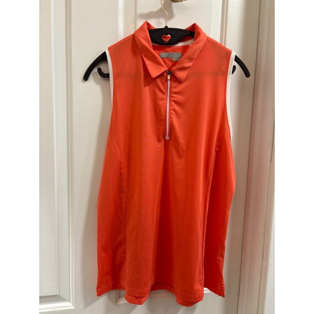 Orange Calloway Women's Golf Quarter Zip Tank Size Women's Large Opti-Dri